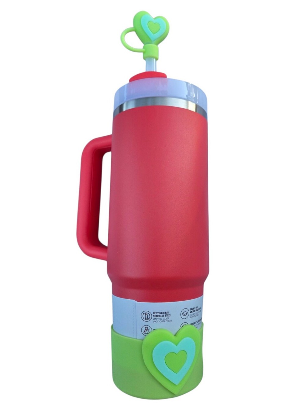 Stanley Quencher H2.0 FlowState Tumbler 30oz Vibrant Hot Coral Accessories Too! - Picture 2 of 8
